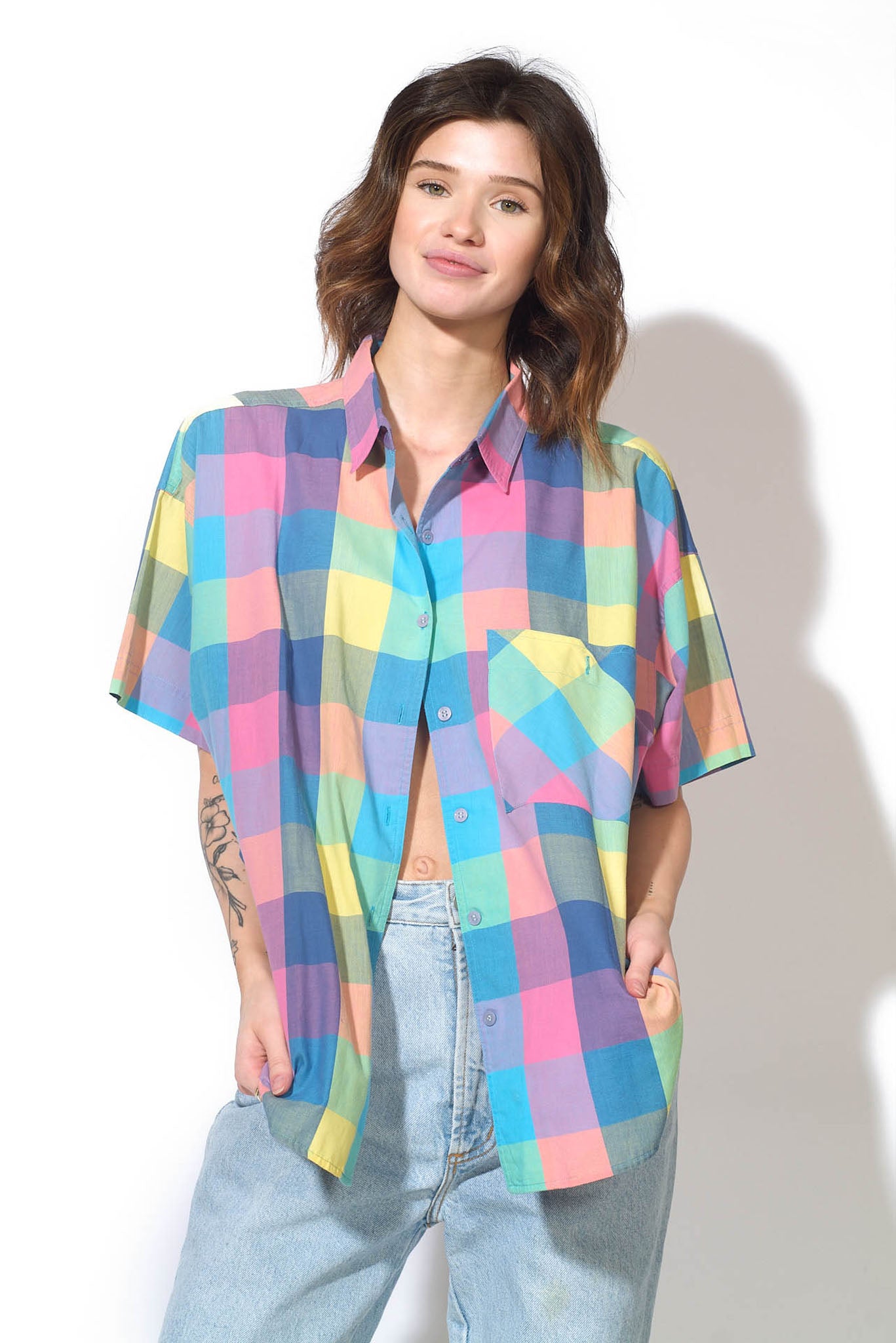 Rainbow Plaid Shirt